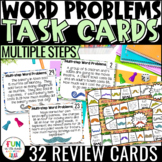 Multiple Step Word Problem Task Cards Math Review