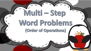 Preview of Multi-Step Word Problem Task Cards ((Order of Operation))