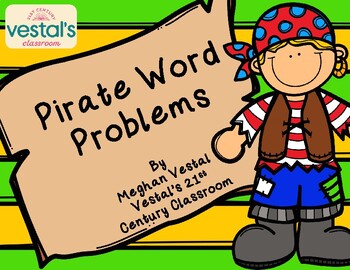 Preview of Multi-Step Word Problem Task Cards: Pirate Theme