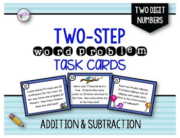 Two Step Addition and Subtraction Word Problems with 2 ...