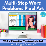 Multi-Step Word Problems 4th Grade Math Pixel Art | 4.OA.3