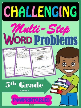 Preview of Challenging Word Problems - 5th Grade - Multi-Step - Common Core Aligned