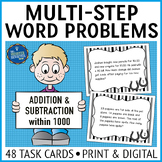 Multi Step Word Problems Addition and Subtraction Math Task Cards