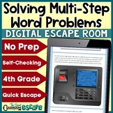 Multi-Step Word Problems Digital Escape Room 4th Grade Mat