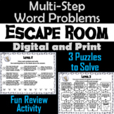 Multi Step Word Problems Activity: Escape Room Math Breako