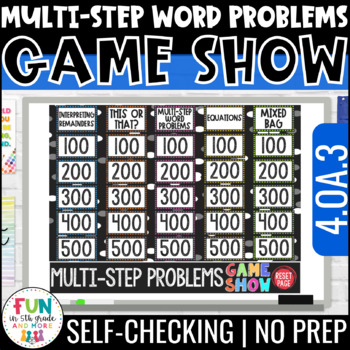 Preview of Multi-Step Word Problems Game Show - 4th Grade Math Review Game 4.OA.3