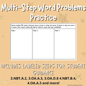 Preview of Multi-Step Word Problems Guided Practice