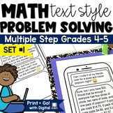 Multi Step Word Problems All Operations 4th 5th Grade Math