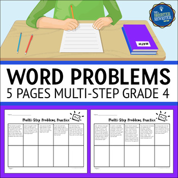 Preview of Multi Step Word Problems Math Worksheets 4th Grade