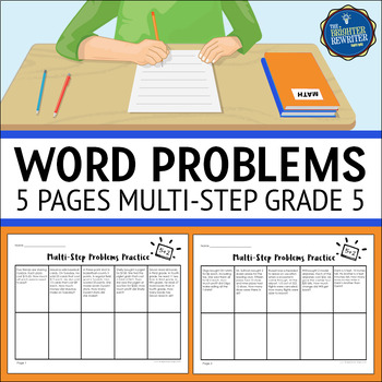 Preview of Multi Step Word Problems Math Worksheets 5th Grade