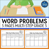 Multi Step Word Problems Math Worksheets 5th Grade