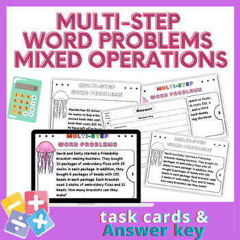 Preview of Multi-Step Word Problems - Mixed Operations