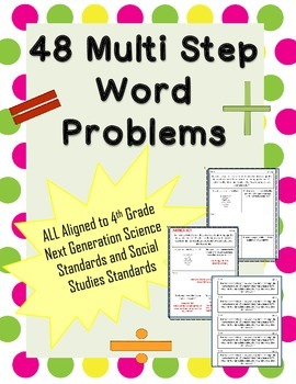 Preview of Multi Step Word Problems {NGSS&SS Aligned}