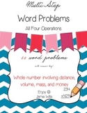 Multi-Step Word Problems Pack: Whole Number ALL FOUR OPERATIONS