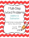 Multi-Step Word Problems Pack: Whole Number Addition and S