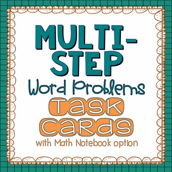 Preview of Multi-Step Word Problems {Math Challenge Task Cards}