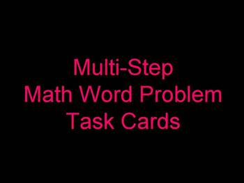 Preview of Multi-Step Word Problems (Task Cards)