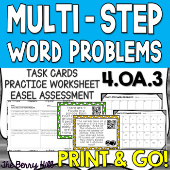 Preview of Multi-Step Word Problems - 4.OA.3 - Print and Digital Resources