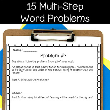 4th Grade Multi-Step Word Problems Worksheets ~ Digital Option Distance