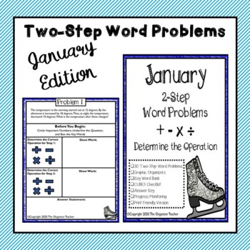 Preview of Two-Step Word Problems All Operations (January Edition)