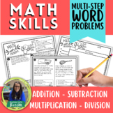 Multi Step Word Problems Worksheets 4th 5th Grade Task Cards