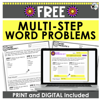 Preview of Multi-Step Word Problems for 3rd Grade