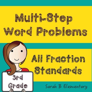 Preview of Multi-Step Word Problems (All 3rd Grade Fractions Standards)