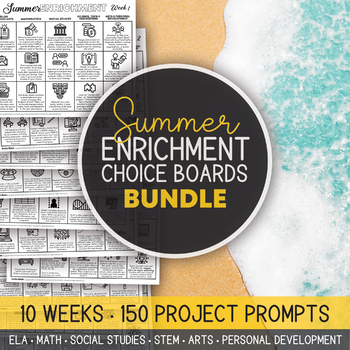 Preview of Multi-Subject Choice Board Bundle for Summer Enrichment or Distance Learning