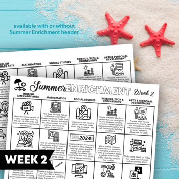 Preview of Multi-Subject Choice Board for Summer Enrichment or Distance Learning: Week 2
