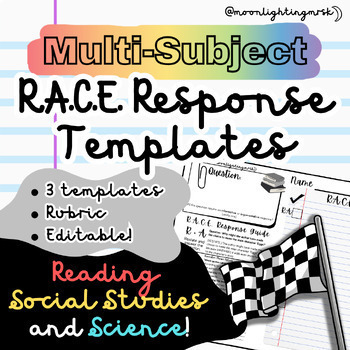 Preview of Multi-Subject R.A.C.E. Response Templates: Everything students need on 1 page!