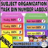 Multi-Subject Set of Classroom and Homeschooling Task Bin Labels