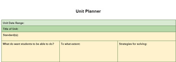 Preview of Multi-Subject Unit Planner