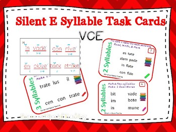 6 Syllable Types Task Cards (The VCE Syllable) Orton-Gillingham ...