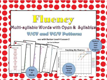 Preview of Multi-Syllable Word Fluency: Level 4 Lesson 2 FREEBIE