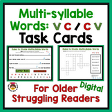 Multi-Syllable Word TASK CARDS for Older Students VC/CV
