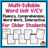 Multi-Syllable Word Unit V/CV Science of Reading Phonics f