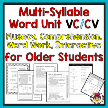 Preview of Multi-Syllable Word Unit  VC/CV Science of Reading Fluency and Phonics