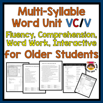 Preview of Multi-Syllable Word Unit for Older Students VC/V Fluency Science of Reading