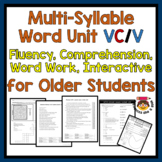 Multi-Syllable Word Unit for Older Students VC/V Fluency S