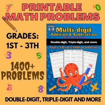Preview of Multi-digit Addition & Subtraction Math Workbook