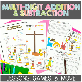 Preview of Multi digit Addition and Subtraction Lesson Plans, Activities, and Games