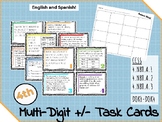 Multi-digit Addition and Subtraction Task Cards {English +
