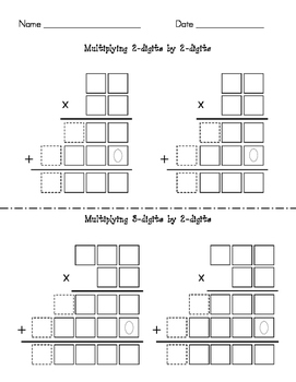 Preview of Multi-digit Multiplication Grids and Guides - scaffolded
