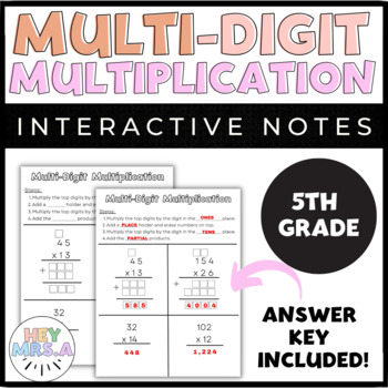 Preview of Multi-digit Multiplication Guided Notes - Interactive Notebook! - 5TH GRADE