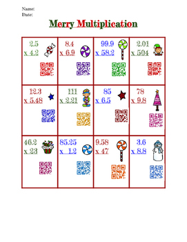 Multi-digit Multiplication with decimals (Christmas theme) by Cobb's ...