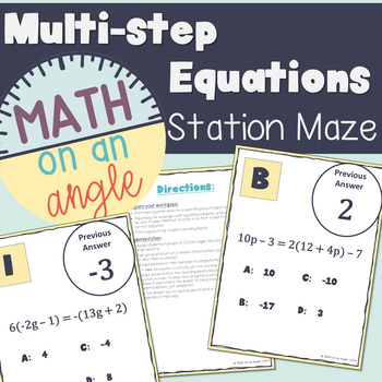 Preview of Multi-step Equations Activity