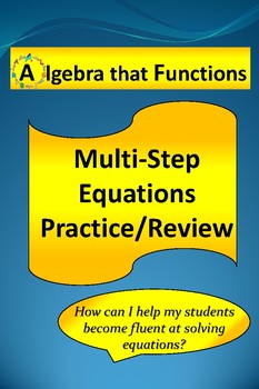 Preview of Equations Multi-step Practice/Review *DISTANCE LEARNING