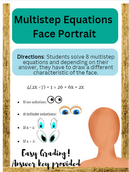 Preview of Multi-step Equations Face Portrait