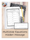 Multi-step Equations ~ Hidden Message