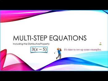 Preview of Multi-step Equations - Lesson and Practice